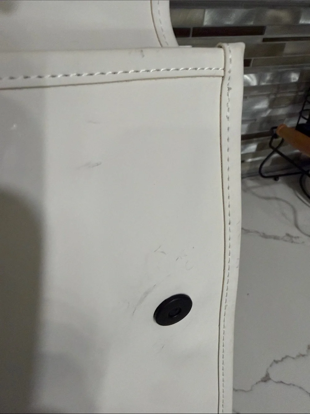 Rains White Laptop Backpack with Black Strap